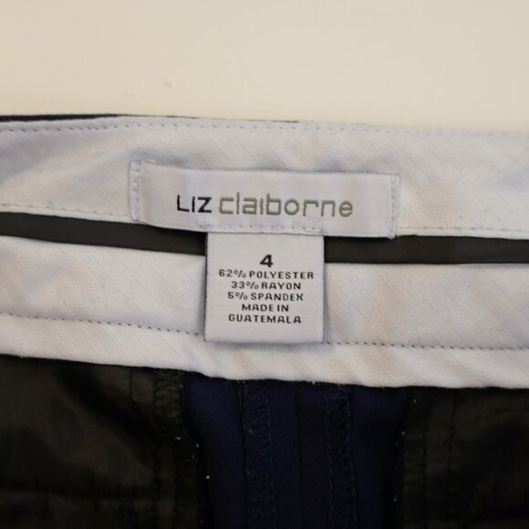 Liz Claiborne 4 Blue Polyester Rayon Spandex Dress Mid Rise Pants 31 / 27 - Picture 4 of 5